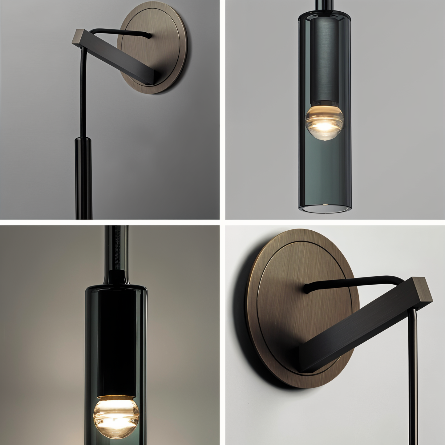 Minimale Wandleuchte mit Rauchglas – Orvane