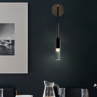 Minimale Wandleuchte mit Rauchglas – Orvane