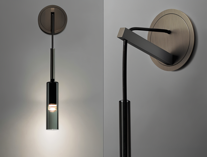 Minimale Wandleuchte mit Rauchglas – Orvane