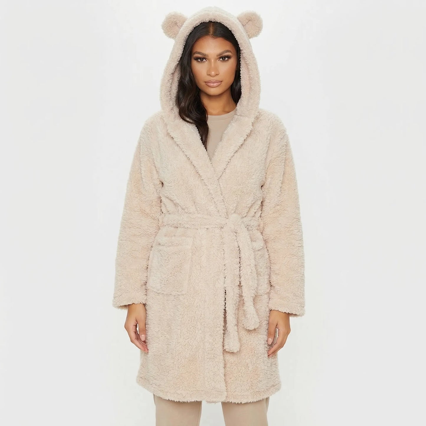 Hooded Dressing Gown With Bear Ears - Jenna