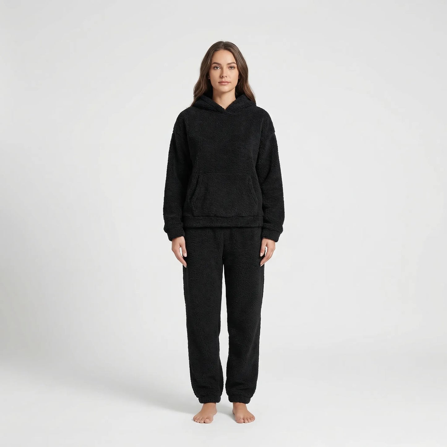 Hooded Fluffy Two-Piece Lounge Set - Marsha
