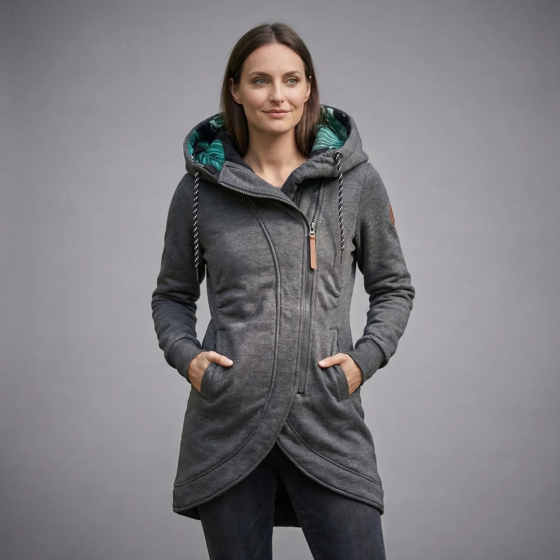 Hooded Zip-Up Winter Jacket For Women - Sally
