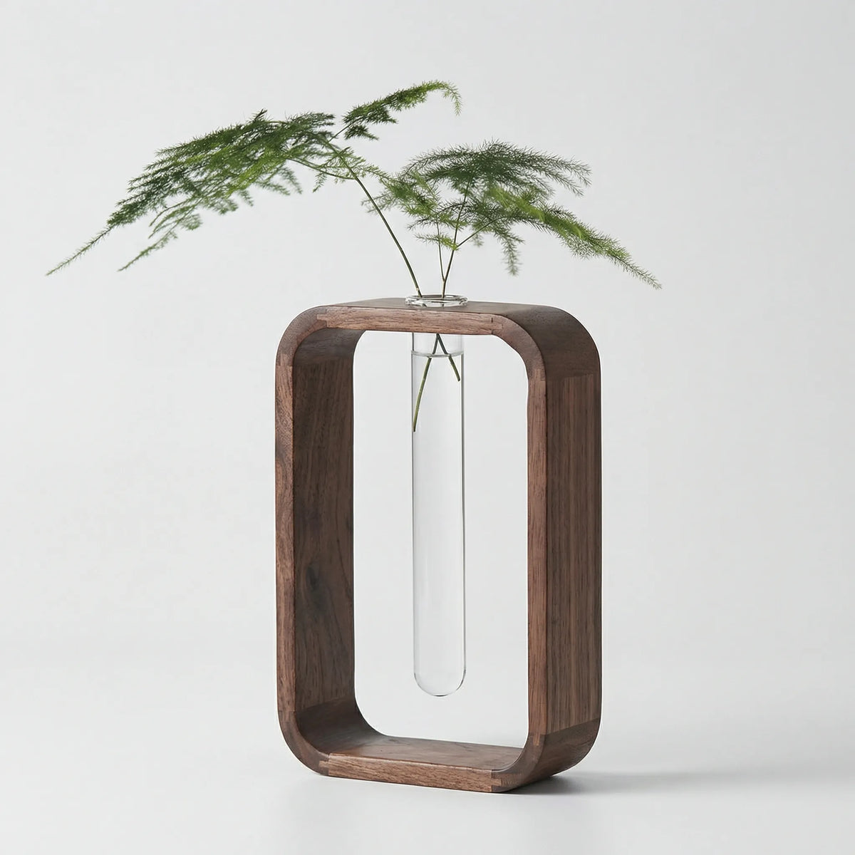 Hydrocultuurvaas Met Houten Frame En Glazen Buis - Floravito