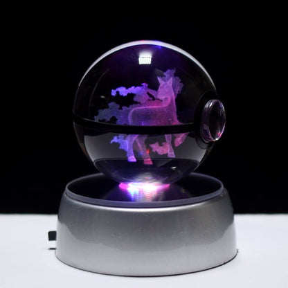 AA OUTOF STOCK Kristall-Pokékugel mit LED-Standfuß – Interaktives Sammelspielzeug