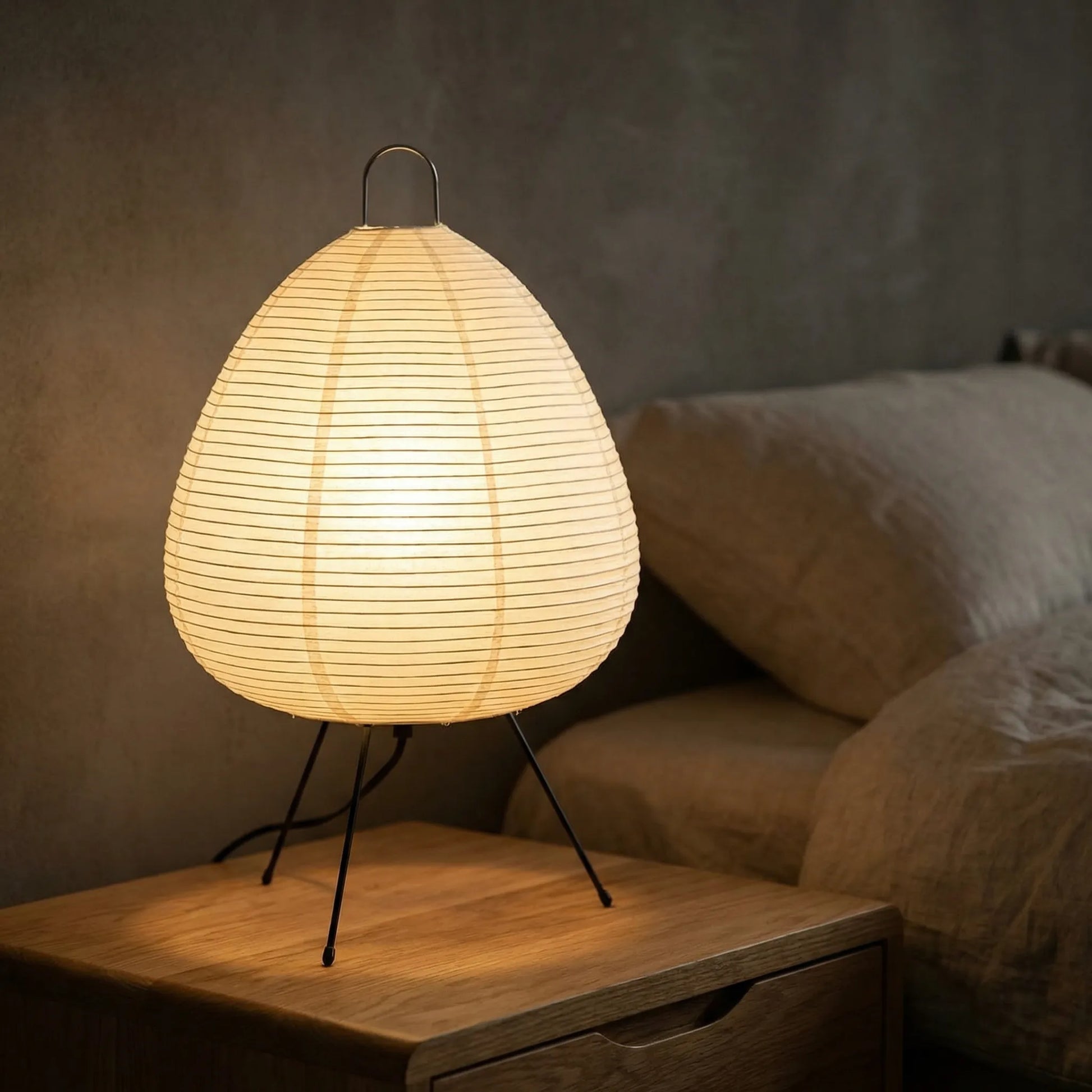 Japanese-Inspired Rice Paper Table Lamp -  Zenshoji