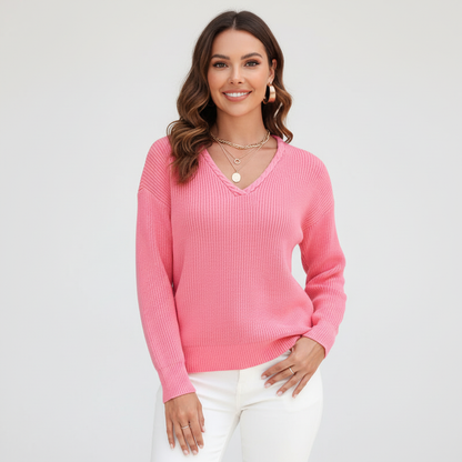 Klassischer V-Ausschnitt Pullover - Leonie