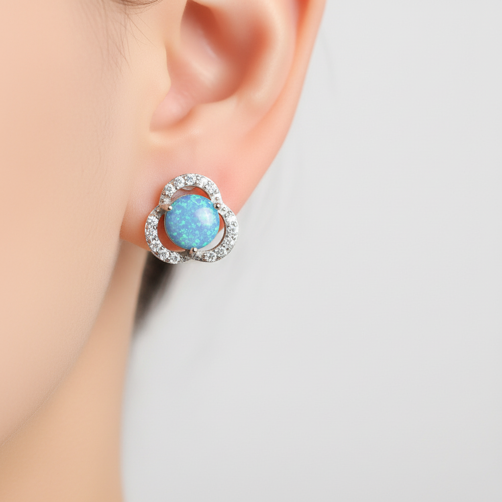 Kleeblatt-Ohrringe Aus Opal - LuckStone 