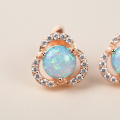 Kleeblatt-Ohrringe Aus Opal - LuckStone 