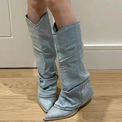 Knee-High Boot With A Ruched Slouchy Shaft - Margie