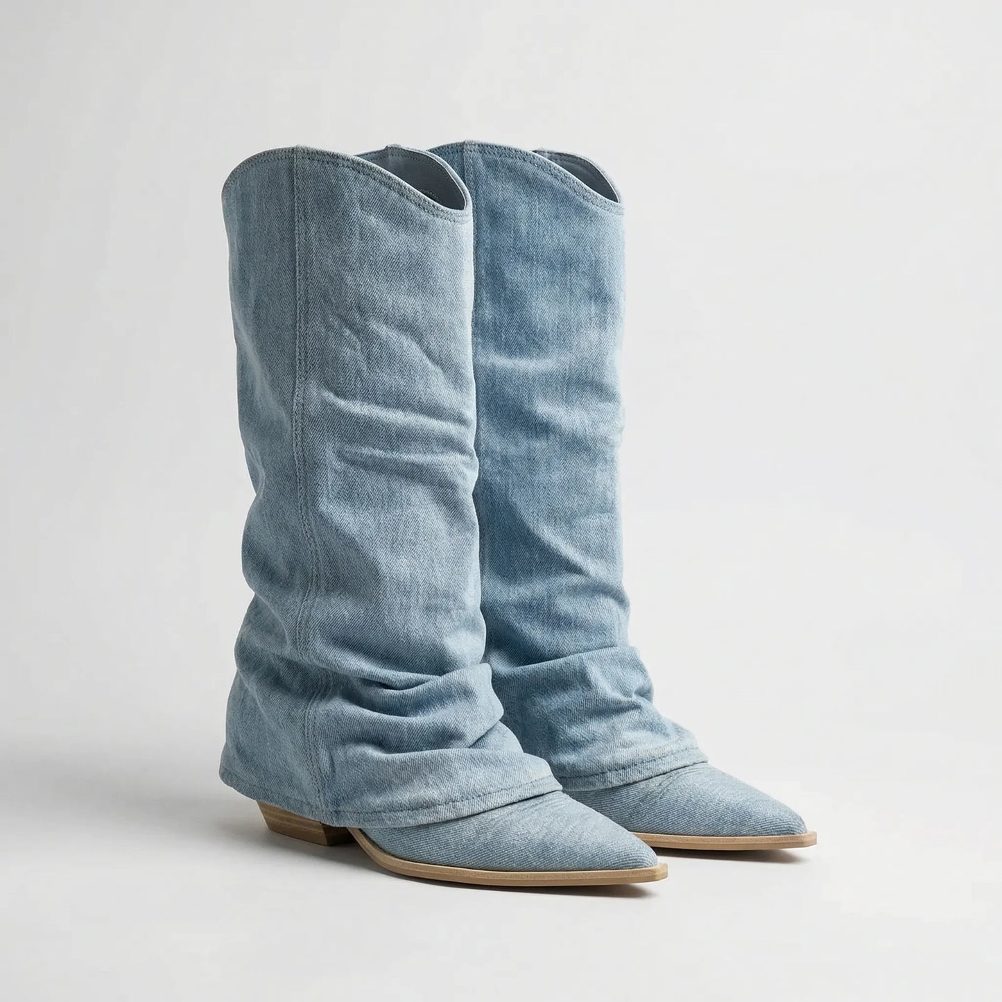 Kniehoher Stiefel Mit Gerafftem Schaft - Lynette