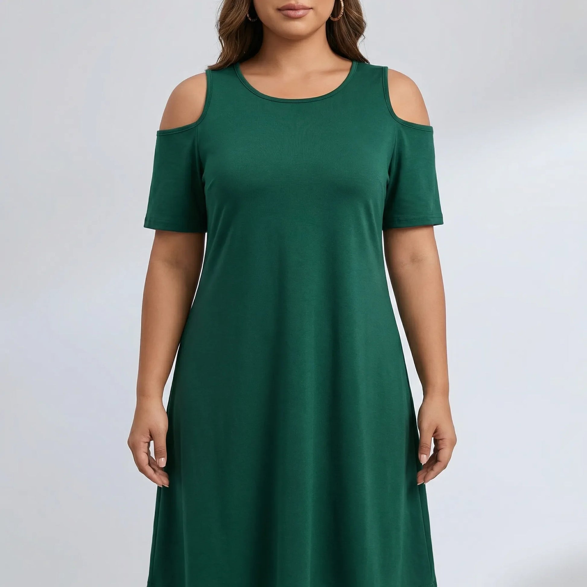 Knieumspielendes Damenkleid XL Mit Schulterausschnitten - Terri
