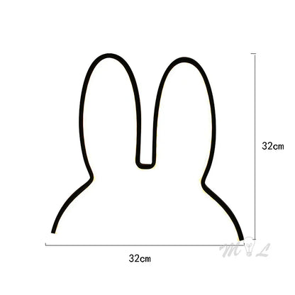 Nachtlampe Hase LED, USB, 32cm, Kinderzimmer, modernes Design, Geschenkidee, schwarz.