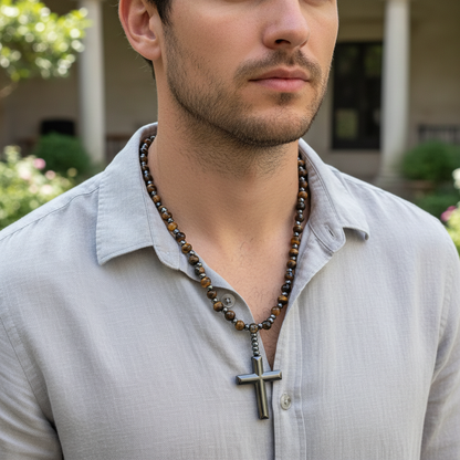 Kreuz-Rosenkranz-Halskette - PowerNecklace 