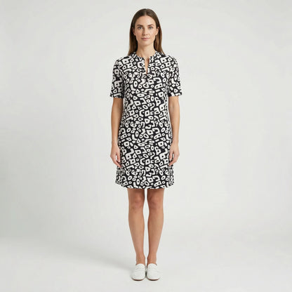 Kurzarm-Kleid Mit Grafischem Allover-Muster - Michele
