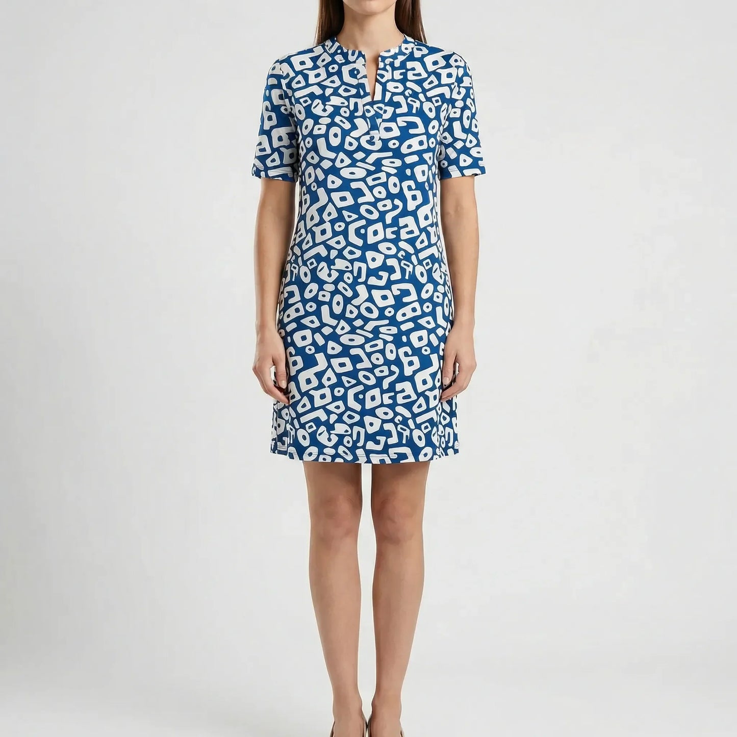 Kurzarm-Kleid Mit Grafischem Allover-Muster - Michele