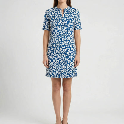 Kurzarm-Kleid Mit Grafischem Allover-Muster - Michele
