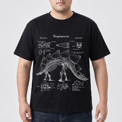 Kurzarm-Shirt mit Dinosaurier-Print in Übergrößen - Jim