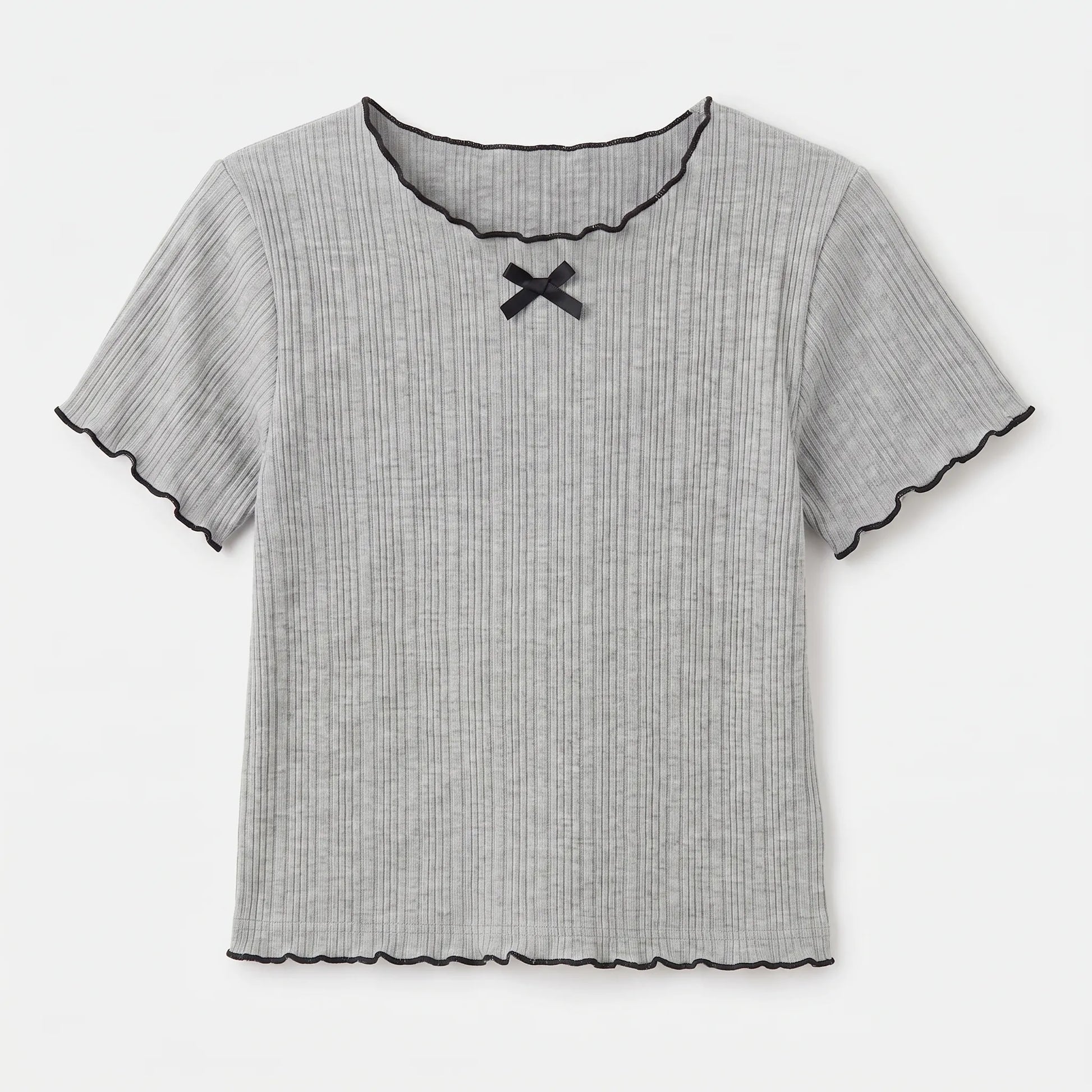 Kurzärmliges Mädchenshirt In Rippoptik - Ribbony