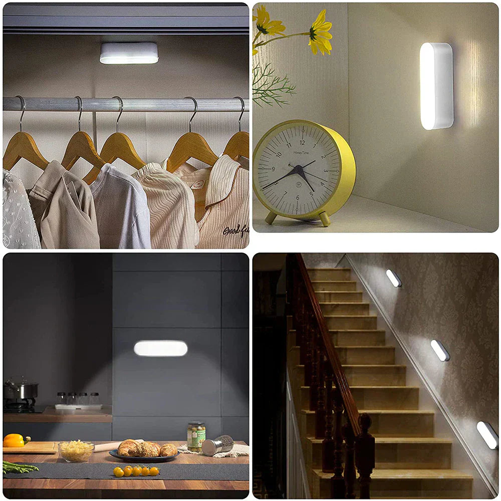 LED-Nachtlicht, batteriebetrieben, weiß, für Kleiderschrank, Küche, Treppen, energiesparend.