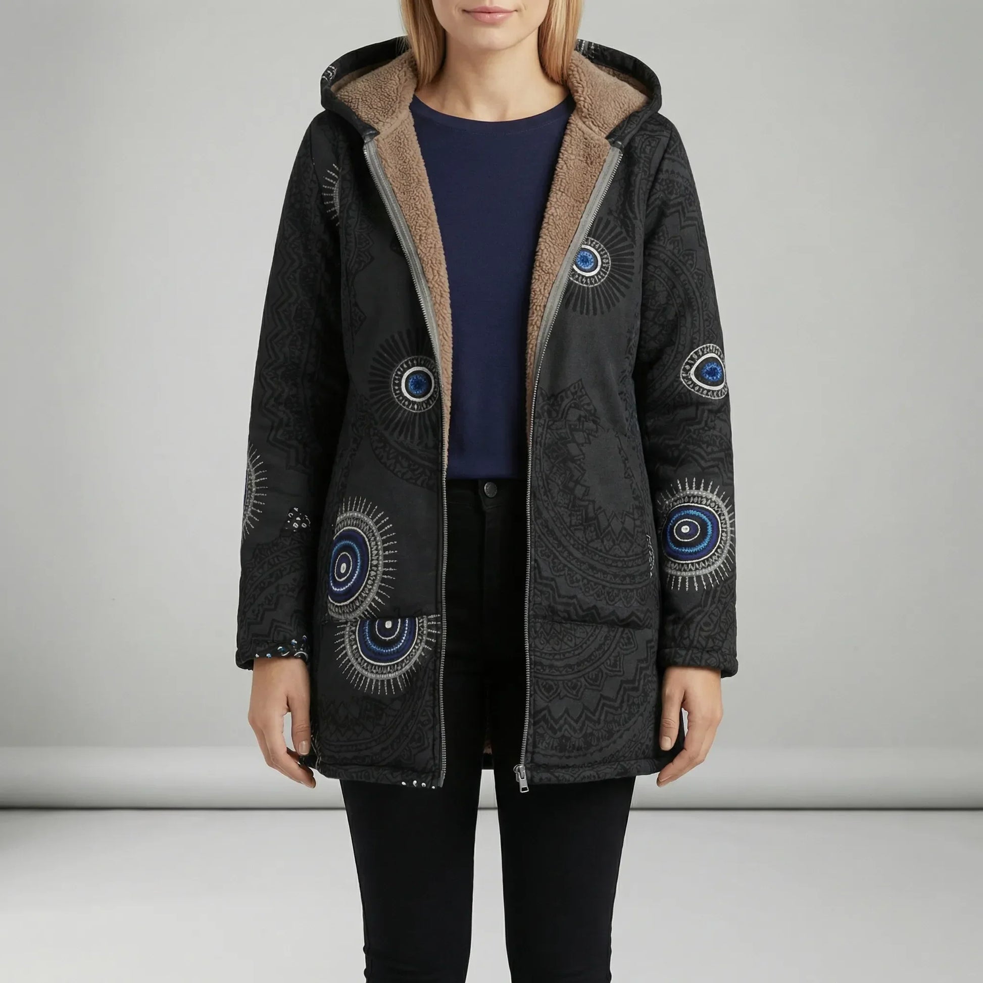 Lange Taillierte Kapuzenjacke - Philine