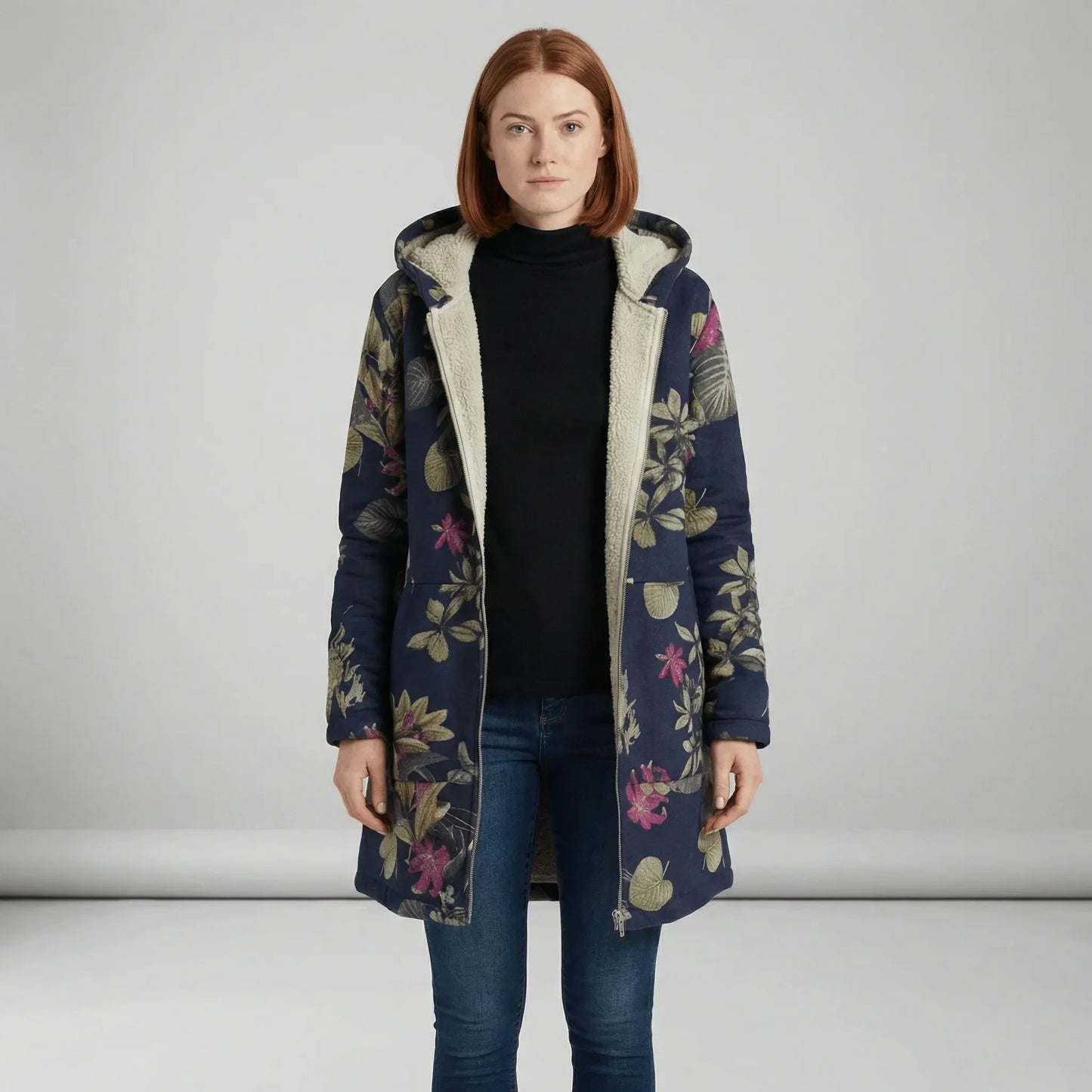 Lange Taillierte Kapuzenjacke - Philine