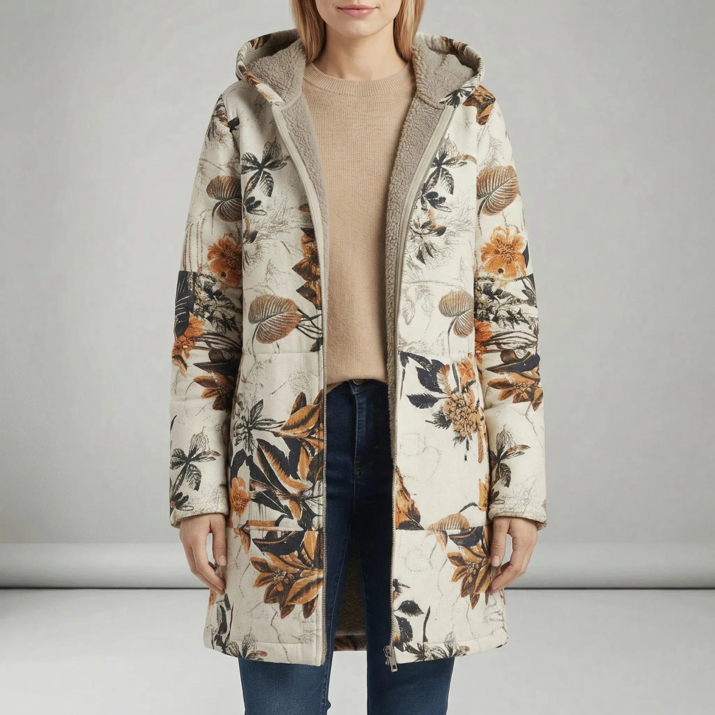 Lange Taillierte Kapuzenjacke - Philine