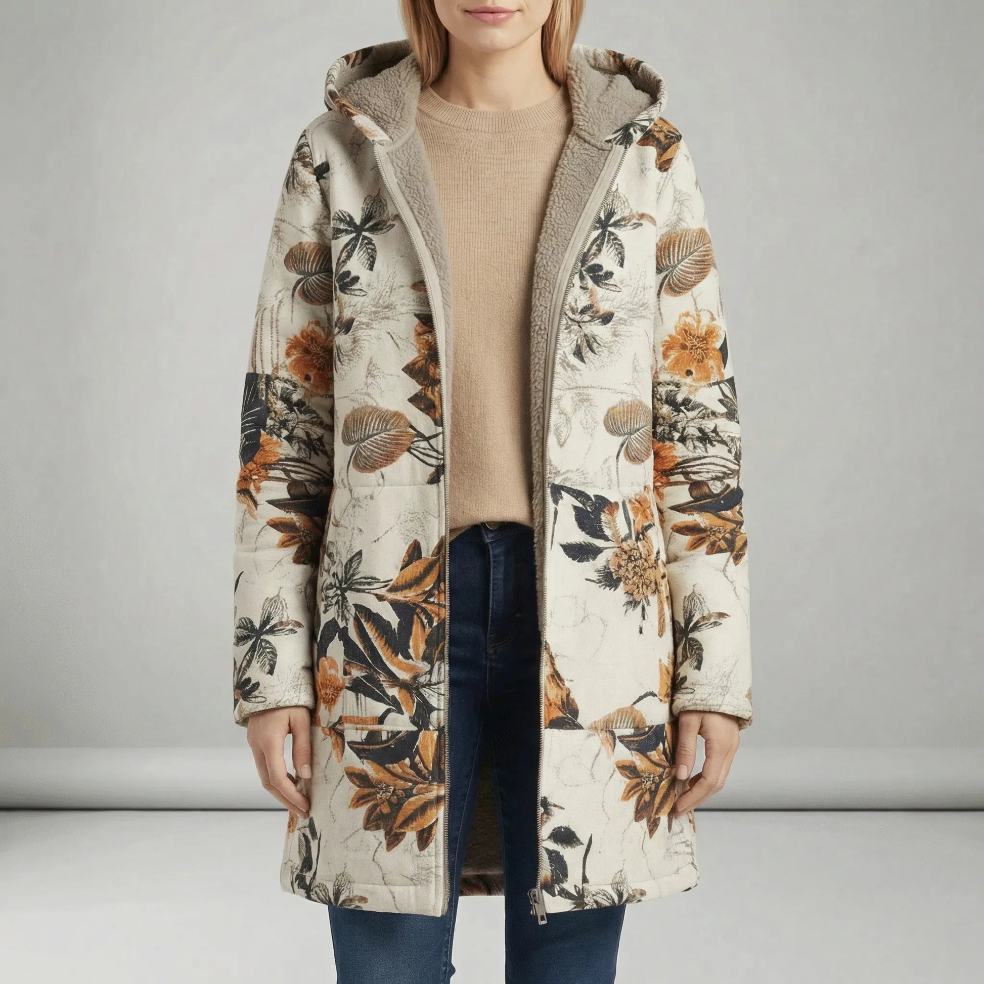 Lange Taillierte Kapuzenjacke - Philine