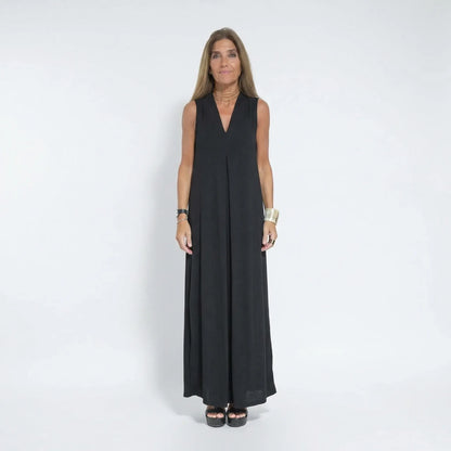 Langes Ärmelloses Kleid Mit V-Ausschnitt - Michele