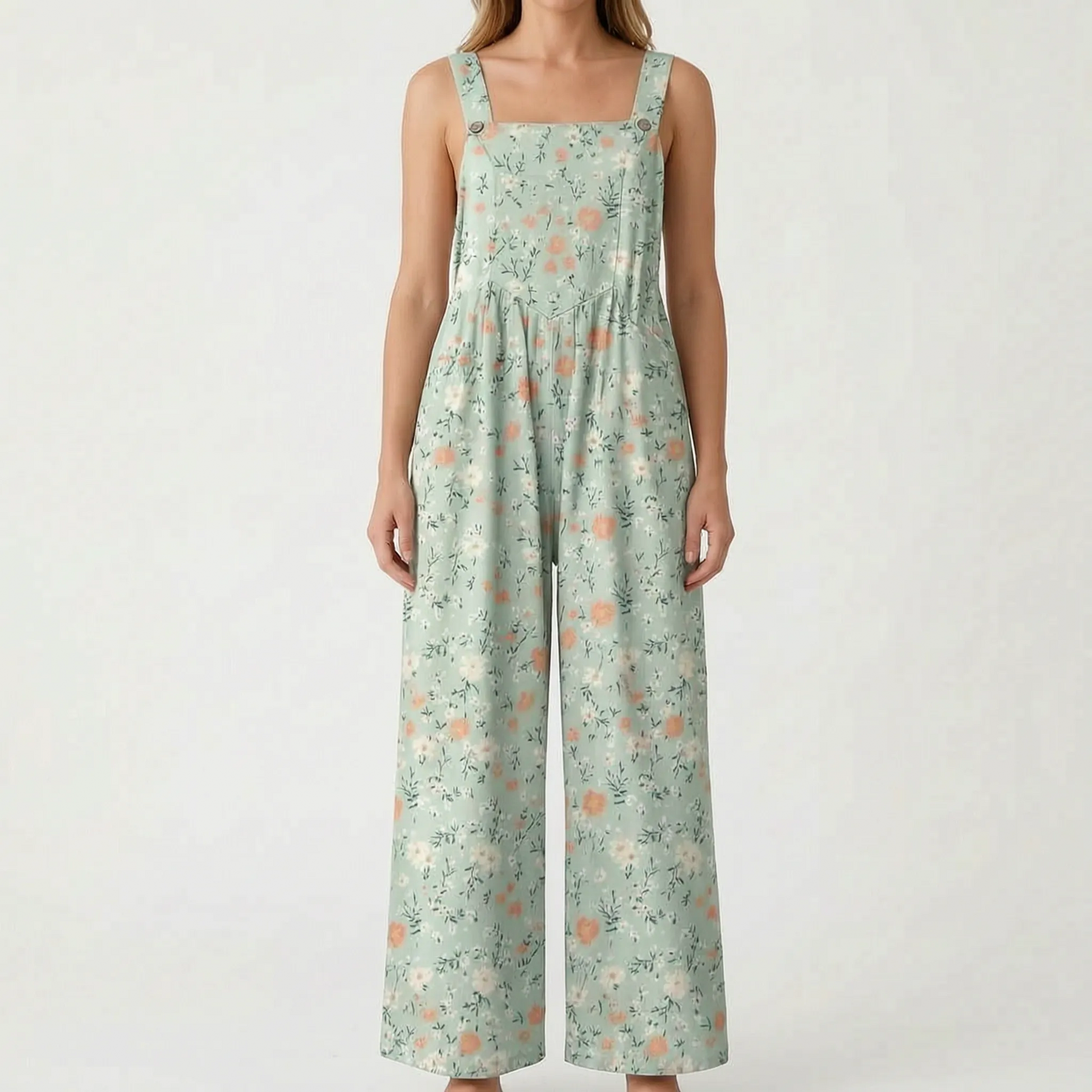 Lässiger Floraler Jumpsuit Mit Weitem Bein - Jessica