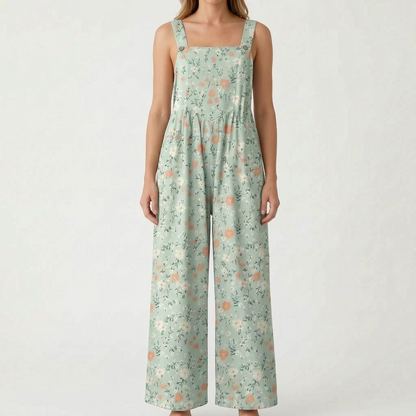 Lässiger Floraler Jumpsuit Mit Weitem Bein - Jessica