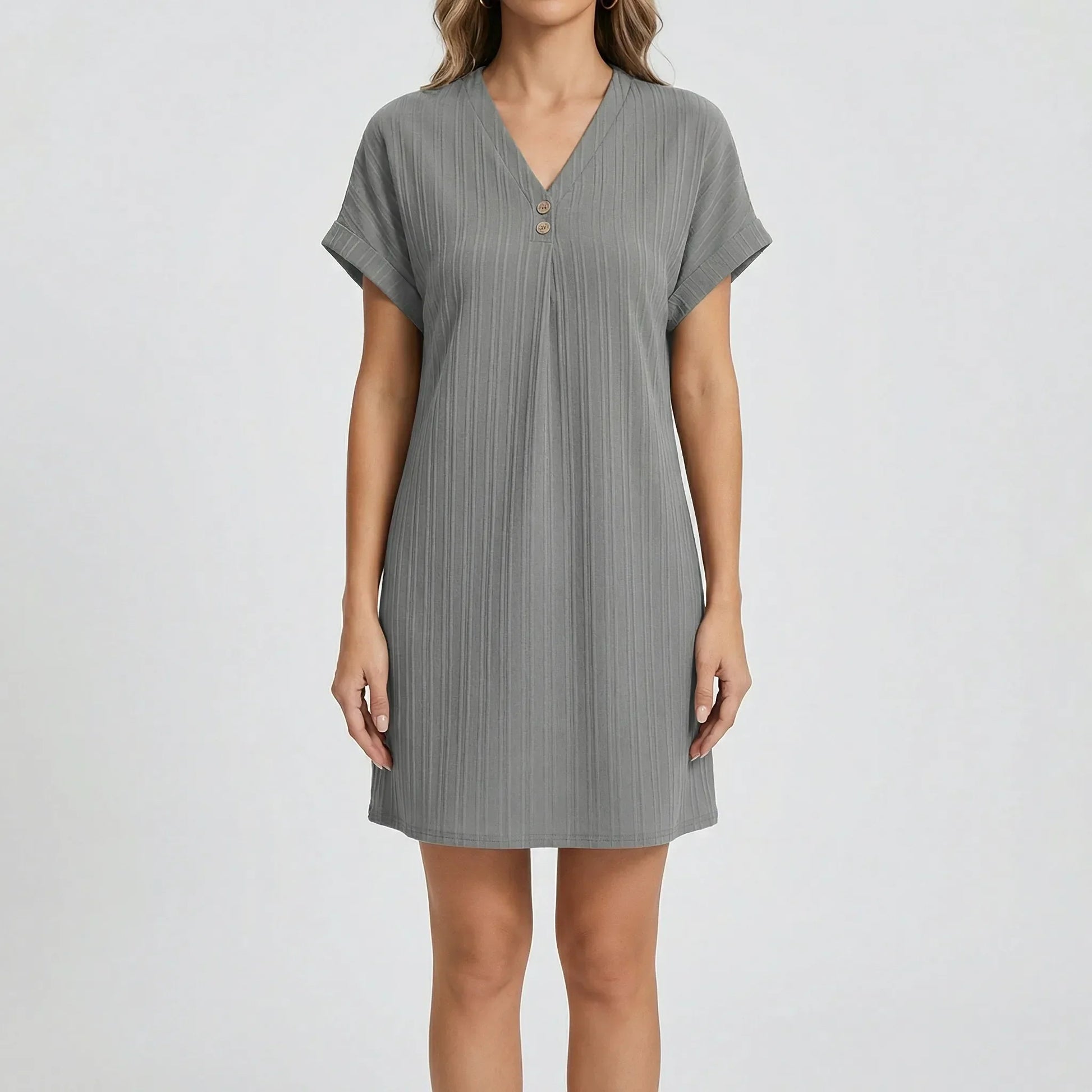 Lässiges Kurzarm-Sommerkleid Mit V-Ausschnitt - Ramona