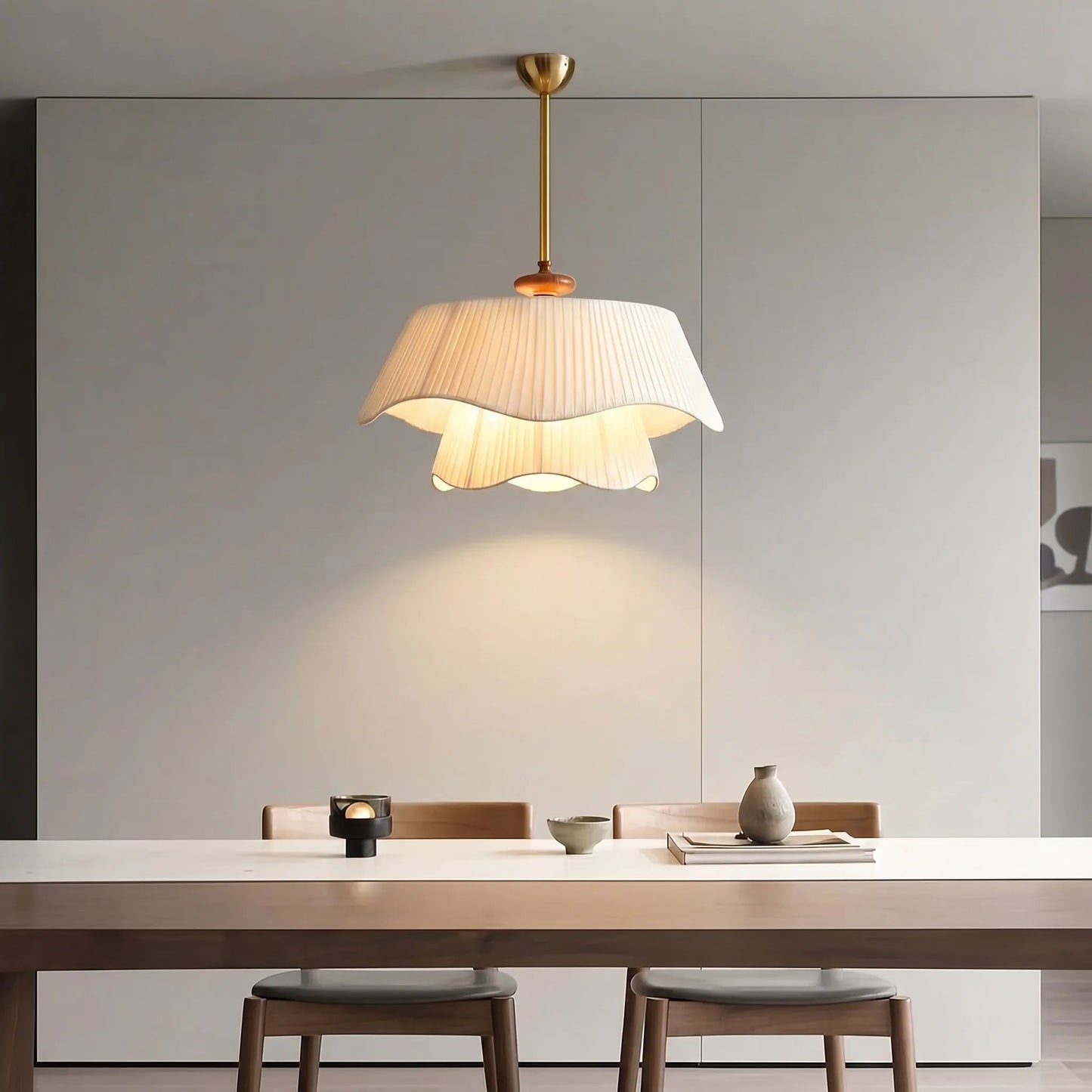 Layered Pleated Shade Pendant Lamp -  Drapella