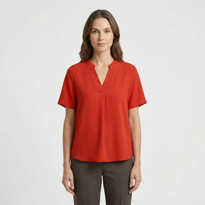 Leichte Kurzarm-Bluse Mit V-Ausschnitt - Susie