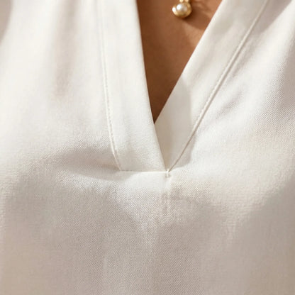 Leichte Kurzarm-Bluse Mit V-Ausschnitt - Susie