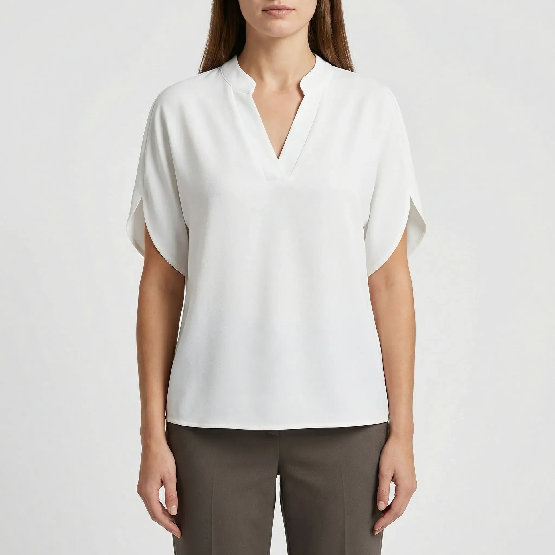 Leichte Kurzarm-Bluse Mit V-Ausschnitt - Susie