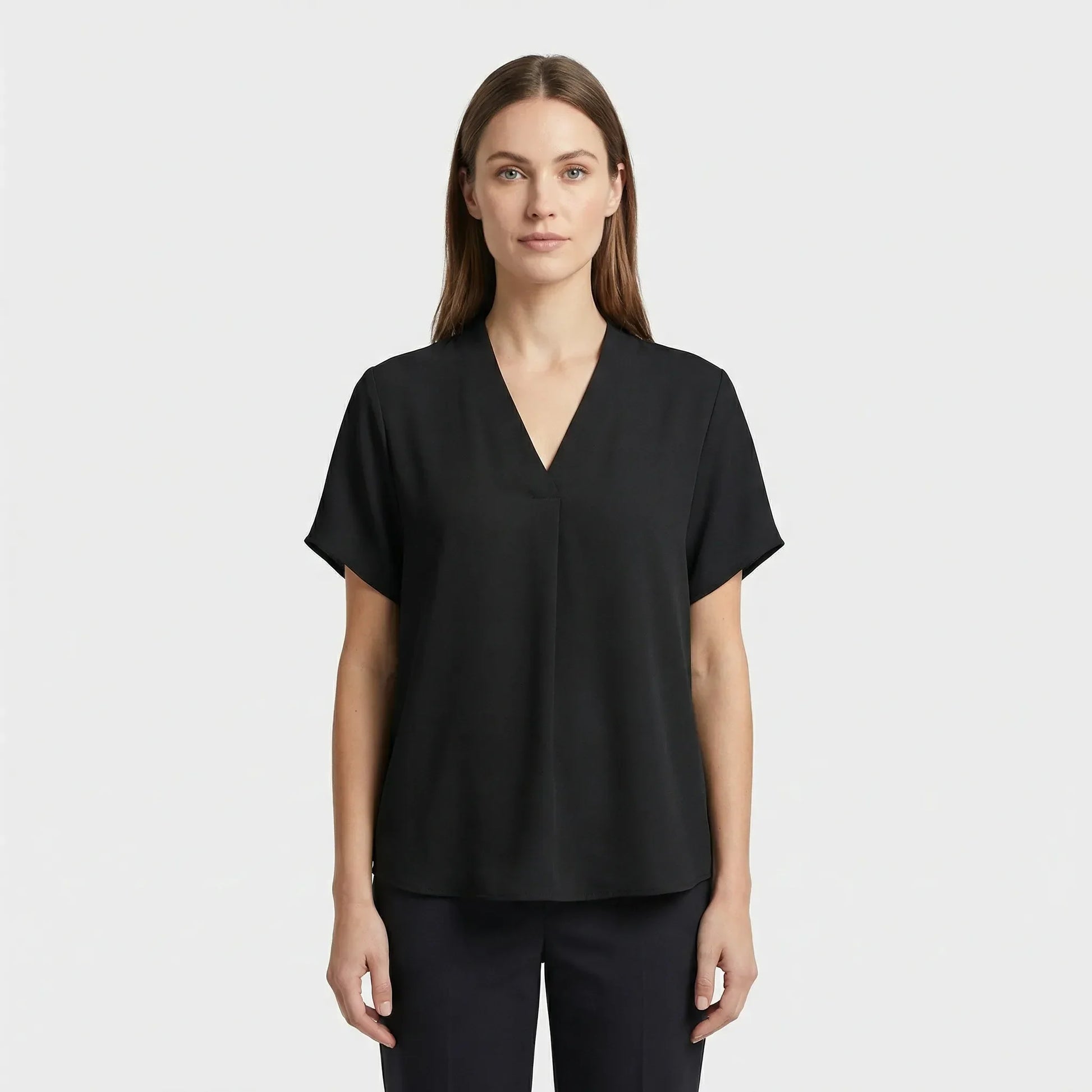 Leichte Kurzarm-Bluse Mit V-Ausschnitt - Susie
