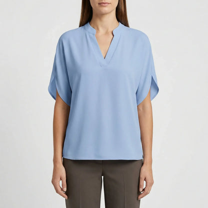 Leichte Kurzarm-Bluse Mit V-Ausschnitt - Susie