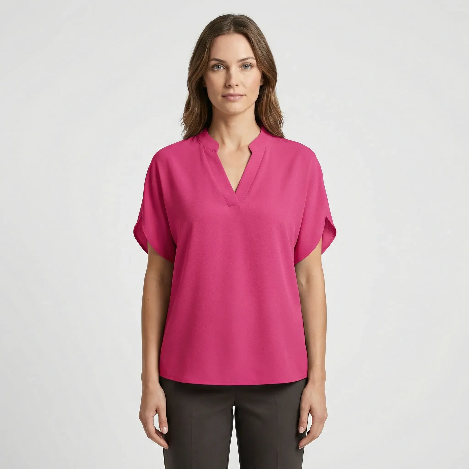 Leichte Kurzarm-Bluse Mit V-Ausschnitt - Susie