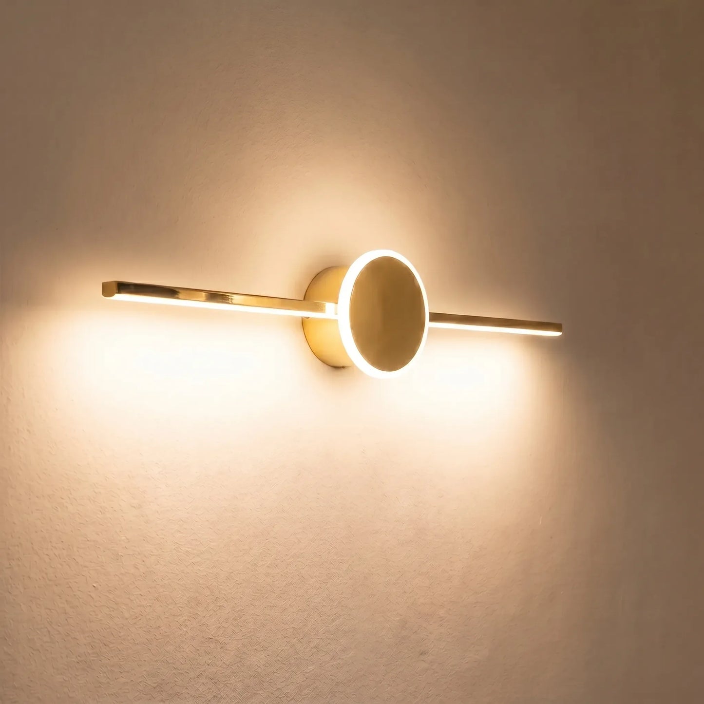 Linear LED Wall Sconce With Circular Mount -  Lumivane