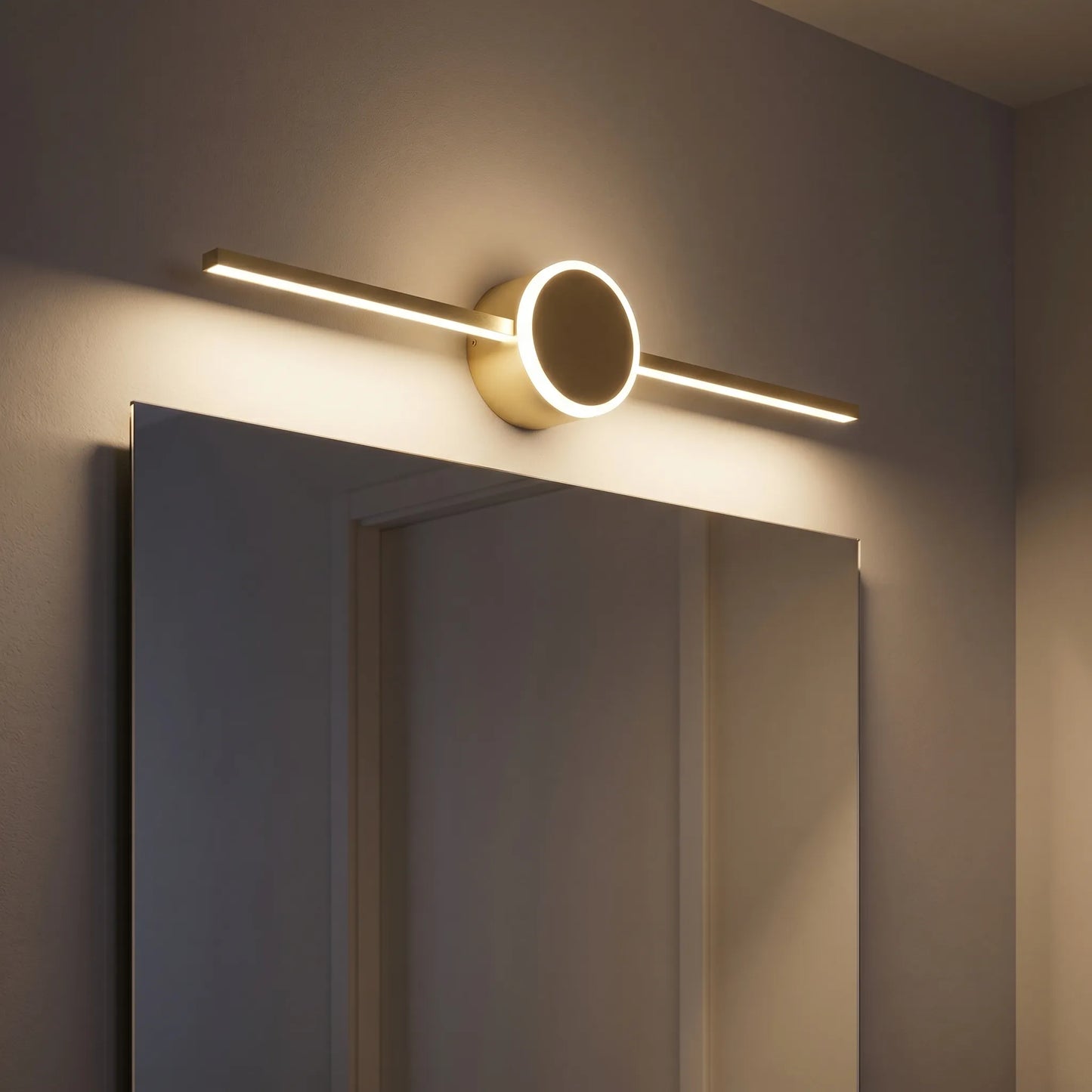 Linear LED Wall Sconce With Circular Mount -  Lumivane