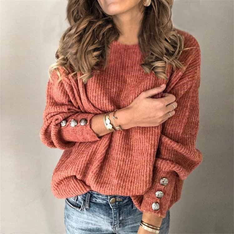 Locker Geschnittener Strickpullover - Charlotta