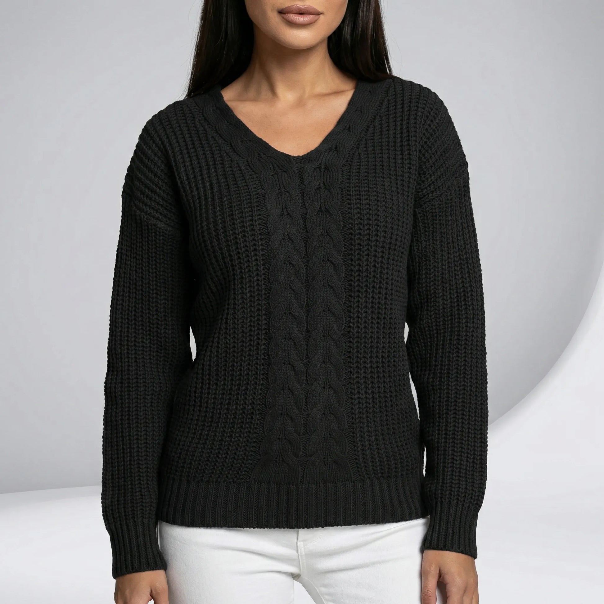 Lockergeschnittener Langarm-Pullover - Carla