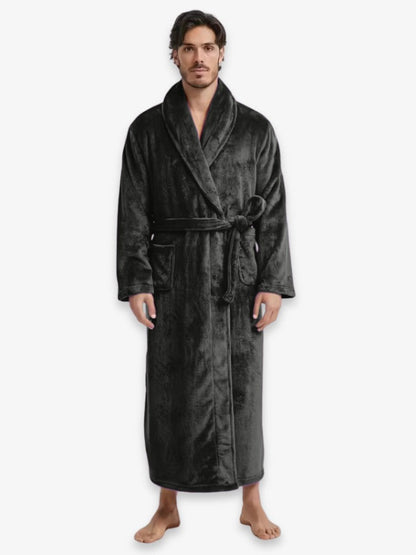 Long Men's Dressing Gown With Tie Belt - Marlon