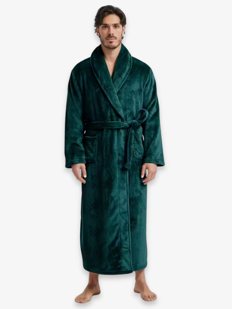 Long Men's Dressing Gown With Tie Belt - Marlon