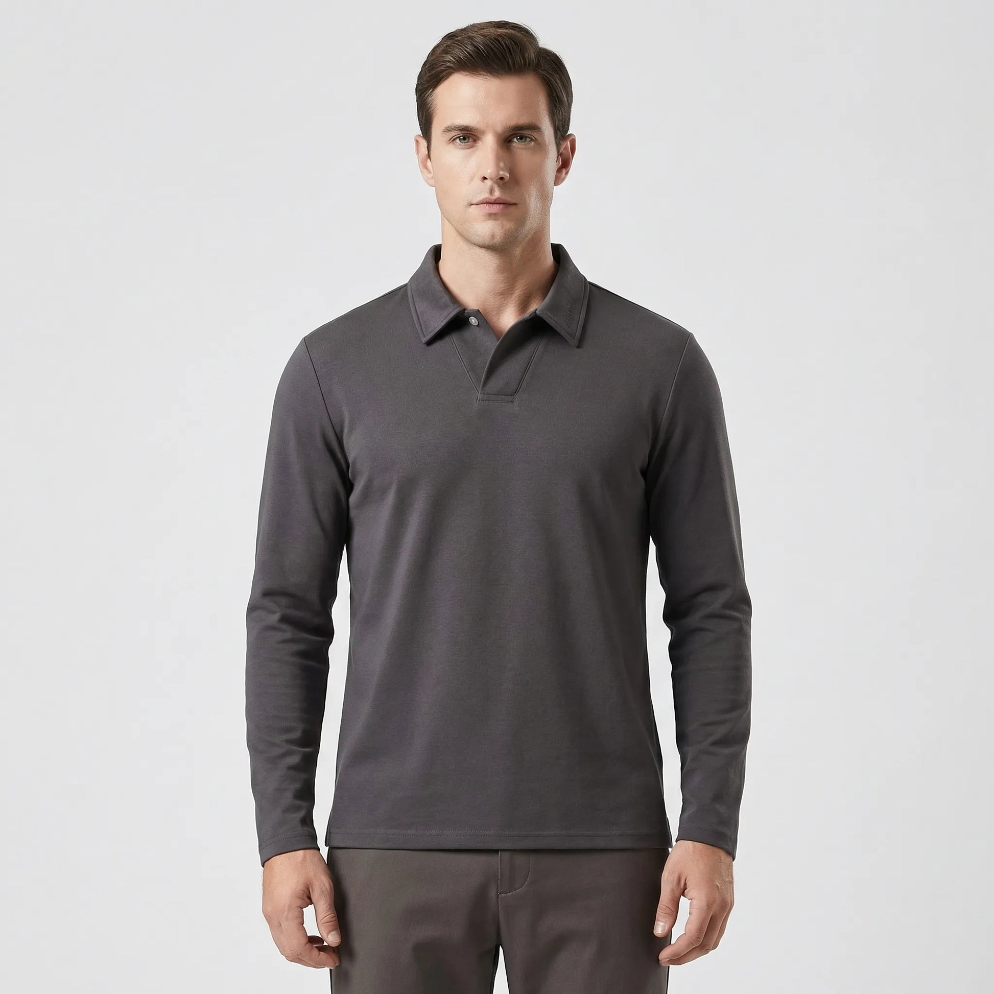 Long Sleeve Turn-Down Collar Polo - Carlton