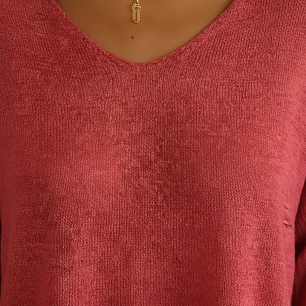 Luftiges V-Ausschnitt Top - Sapphira