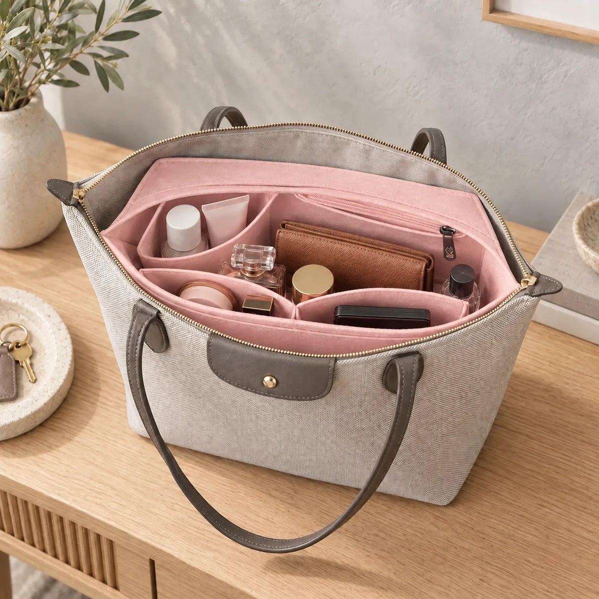 Makeup Purse Organizer Insert For Tote Bags