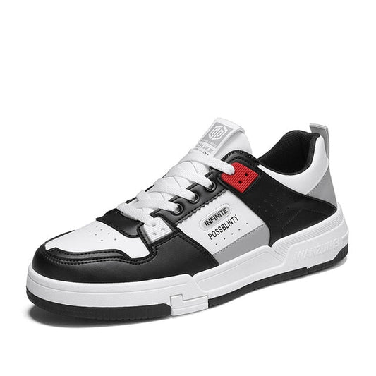 Schwarz-weiße Herren-Sneaker, Sportschuhe mit Luftkissen, rutschfest, für Outdoor-Training.