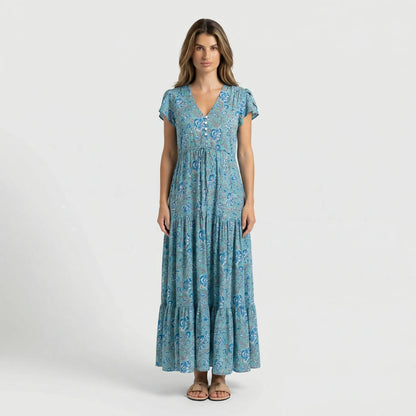 Maxi Kleid Mit V Ausschnitt - Mandy