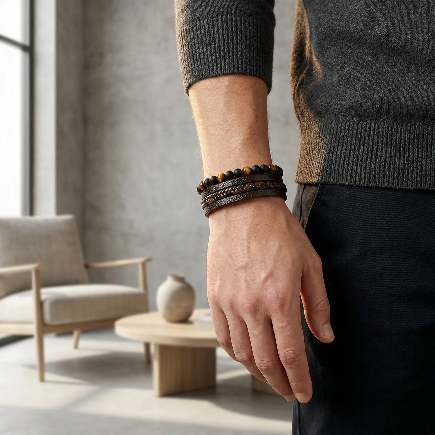 Mehrreihiges Herrenarmband - Jari